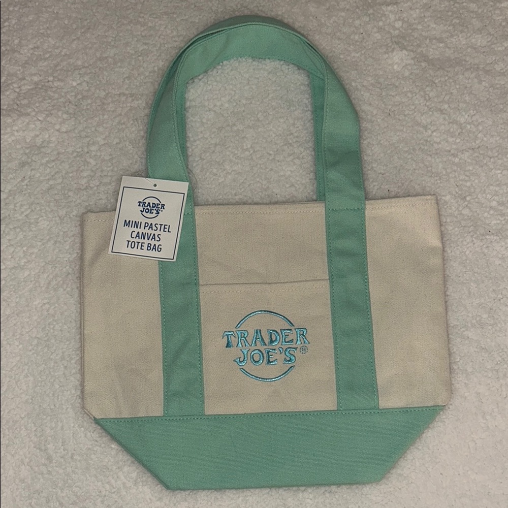Trader Joe's Pastel Mini Tote Bag NWT